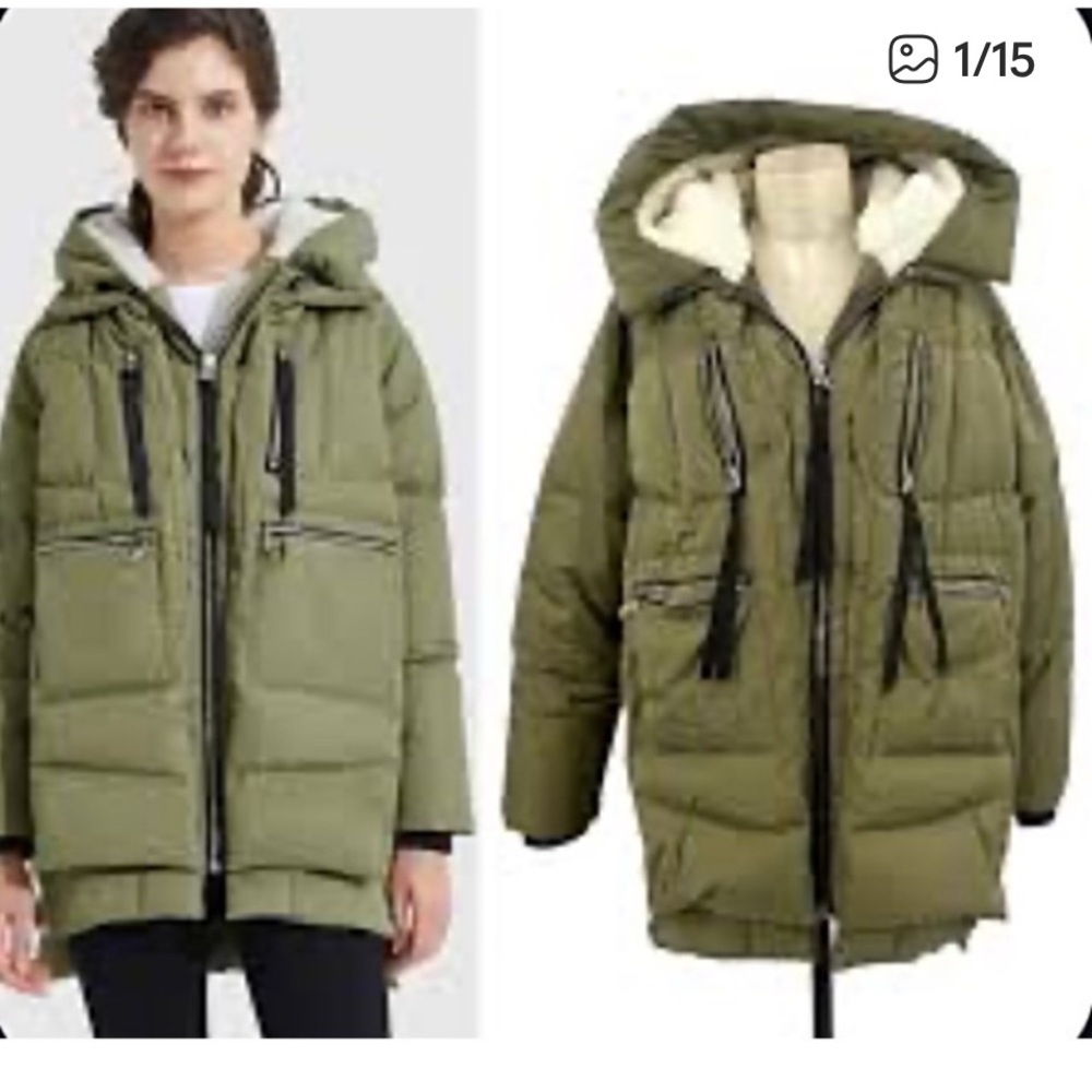 Viral Orolay Women's Thick Down Jacket coat $200 utility puffer casual spring - Picture 11 of 16
